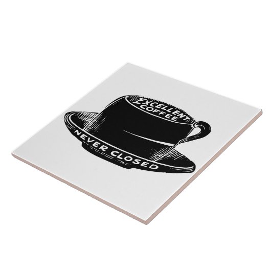 Vintage Cafékaffeezeichen-Keramikfliese Fliese (Seite)