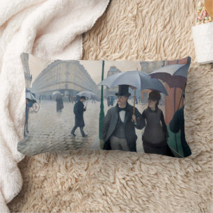 Vintage Caillebotte Paris, Regentag Kunst Lendenkissen