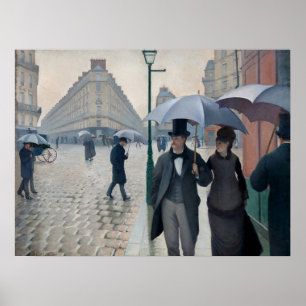 Vintage Caillebotte Paris, Regentag Kunst Poster