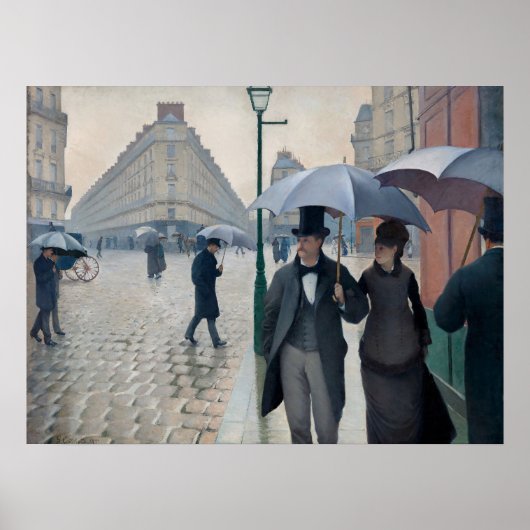 Vintage Caillebotte Paris, Regentag Kunst Poster (Vorne)