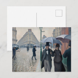 Vintage Caillebotte Paris, Regentag Kunst Postkarte