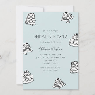 Vintage Cake Bridal Shower Invitation Einladung