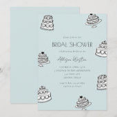 Vintage Cake Bridal Shower Invitation Einladung (Vorne/Hinten)