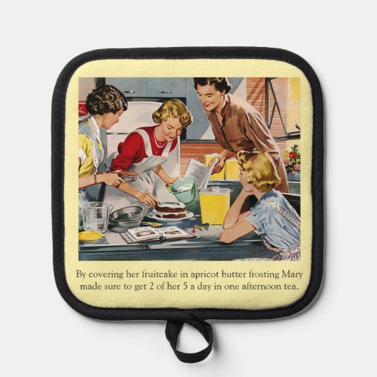 Vintage-Cake-Decorating-Szene Topflappen (Vorderseite)