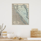 Vintage California 1845 Map Poster (Küche)