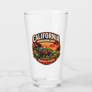 Vintage California Eintrittstag Retro-Bär & Mohn Glas