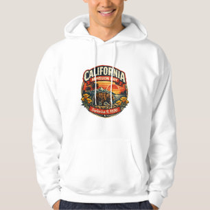 Vintage California Eintrittstag Retro-Bär & Mohn Hoodie