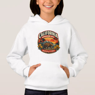Vintage California Eintrittstag Retro-Bär & Mohn Hoodie