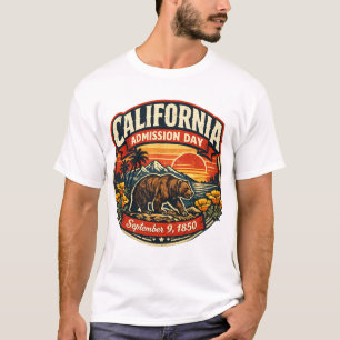 Vintage California Eintrittstag Retro Bär & Mohn T-Shirt