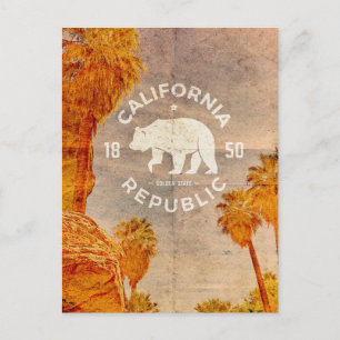 Vintage California Republic Reise-Postkarte Postkarte