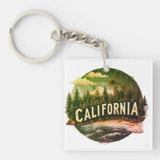 Vintage California Scenic T-Shirt | Nature Graphic Schlüsselanhänger