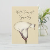 Vintage Calla Lily Floral Sympathie Karte (Stehend Vorderseite)