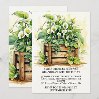 Vintage Calla Lily Illustration Art Geburtstagspar Einladung