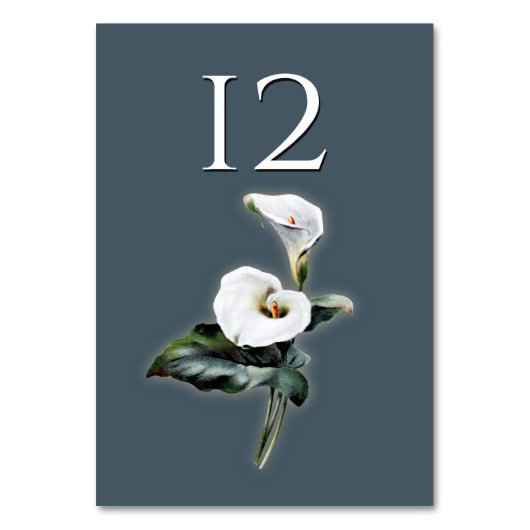 Vintage Calla Lily Wedding Tischnummer Card (Vorderseite)