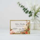 Vintage Calling Card Event Planner Tulips Rose Visitenkarte (Stehend Vorderseite)