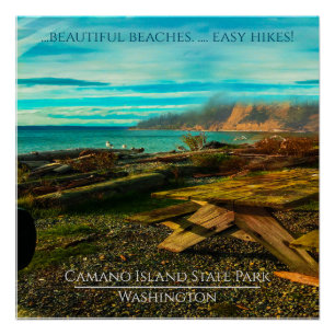 Vintage Camano Island State Park WA , editierbar Poster