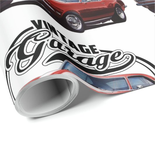 Vintage Camaro Garage Geschenkpapier (Rolleneckpunkt)