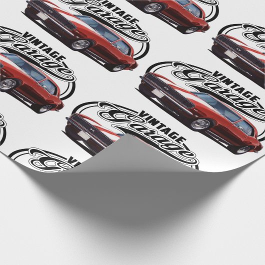 Vintage Camaro Garage Geschenkpapier (Ecke)