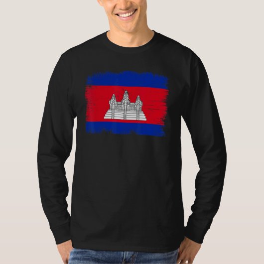 Vintage Cambodia Flag Cambodian Independence Day T-Shirt (Vorderseite)
