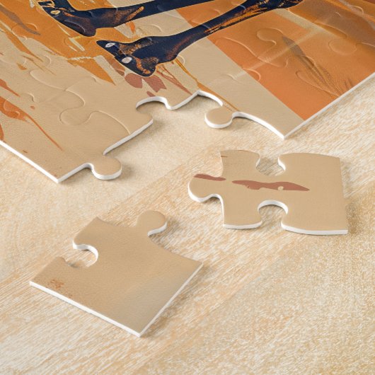 Vintage Camel Retro Wüstenkunst Puzzle (Seite)