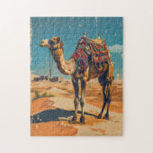 Vintage Camel Retro Wüstenkunst Puzzle (Vertikal)