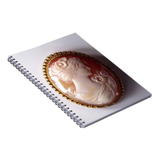 Vintage Cameo Women Silhouette Notizblock (Rechte Seite)