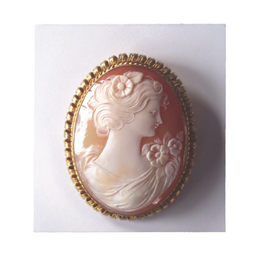 Vintage Cameo Women Silhouette Notizblock (Vorderseite)