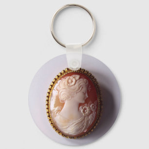 Vintage Cameo Women Silhouette Schlüsselanhänger