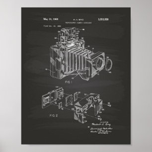 Vintage Camera 1966 Patent Art  - Chalkboard Poster