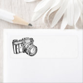 Vintage Camera Address Label - Schwarzweiß (Insitu)