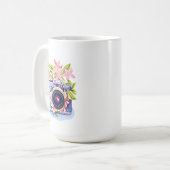 Vintage Camera Floral Water Flasche Kaffeetasse (Vorderseite Links)