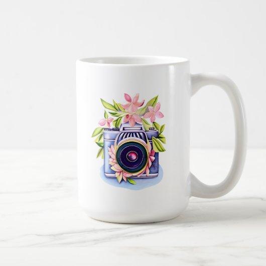 Vintage Camera Floral Water Flasche Kaffeetasse (Rechts)