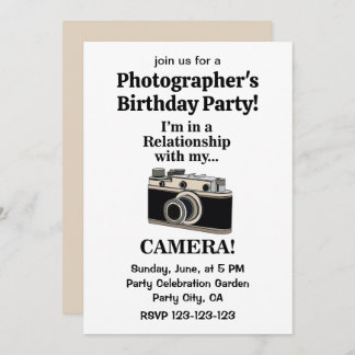 Vintage Camera Funny Photographer Birthday Party Einladung