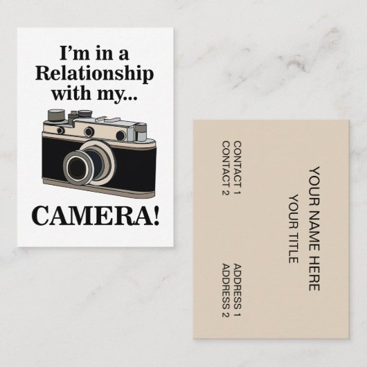 Vintage Camera Funny Photographer  Visitenkarte (Vorne/Hinten)