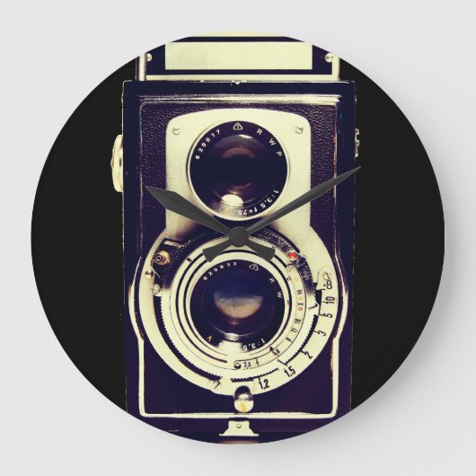 Vintage Camera Große Wanduhr (Vorderseite)