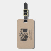 Vintage Camera Grunge Fotografy Business Cards Gepäckanhänger (Vorderseite vertikal)