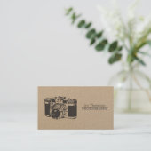 Vintage Camera Grunge Fotografy Business Cards Visitenkarte (Stehend Vorderseite)
