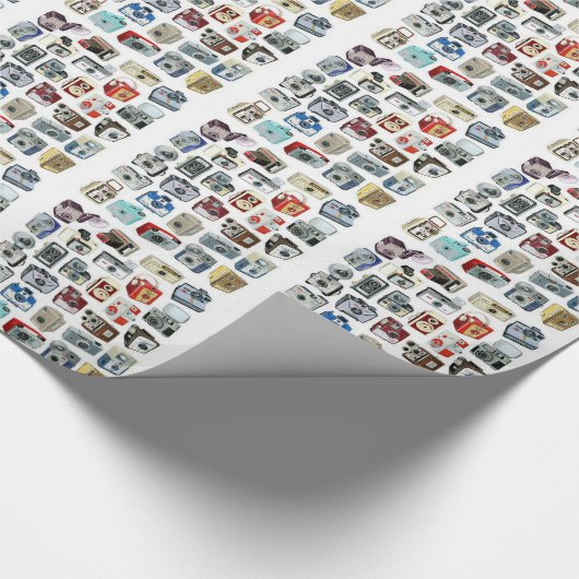 Vintage Camera-Montage Geschenkpapier (Ecke)