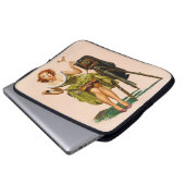Vintage Camera Pinup girl Laptopschutzhülle (Vorne Knopf)