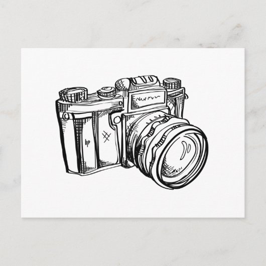 Vintage Camera Postcard - Schwarzweiß Postkarte (Vorderseite)