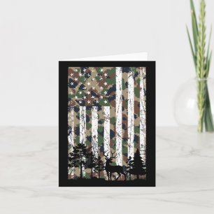 Vintage Camouflage Amerikanische Fahne Hirschjagd Karte