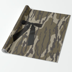 Vintage Camouflage des Bottomlandes Niedlich Black Geschenkpapier