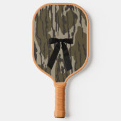 Vintage Camouflage des Bottomlandes Niedlich Black Pickleball Schläger (Rückseite)