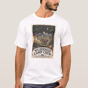 Vintage-Camp-Crew-Waschbär-Hängematte-Naturliebhab T-Shirt