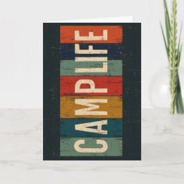 Vintage Camp Life Typography Dankeskarte