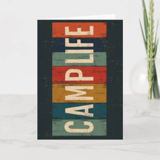 Vintage Camp Life Typography Dankeskarte (Vorderseite)