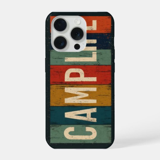 Vintage Camp Life Typography iPhone Hülle (Rückseite)