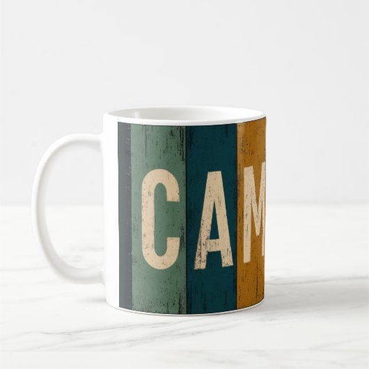 Vintage Camp Life Typography Kaffeetasse (Links)