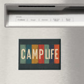 Vintage Camp Life Typography Magnet (In Situ (Geschirrspüler))