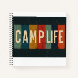 Vintage Camp Life Typography Notizblock